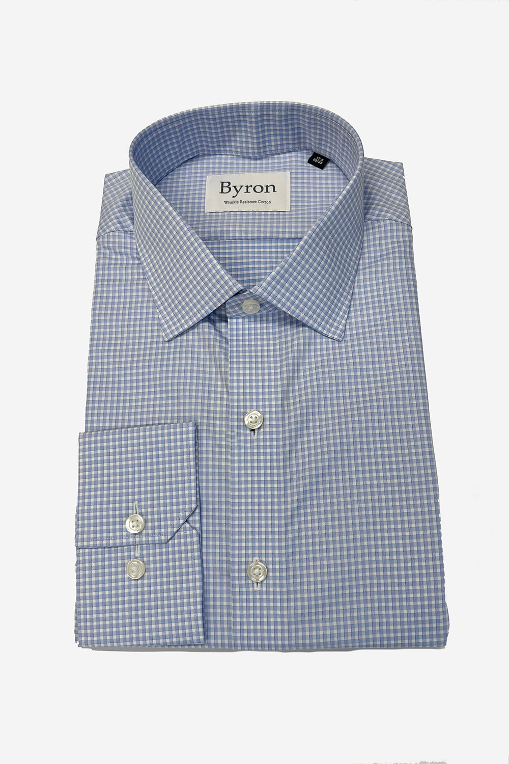 Byron WR Dusty Blue Check Dress Shirt Big and Tall, Blue / 17 1/2 38/9 Byron WR Dusty Blue Check Dress Shirt Big and Tall, Blue / 17 1/2 38/9