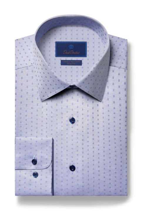 donahue dress shirts David Donahue Trim Fit Printed Dress Shirt - Blue/ Green
