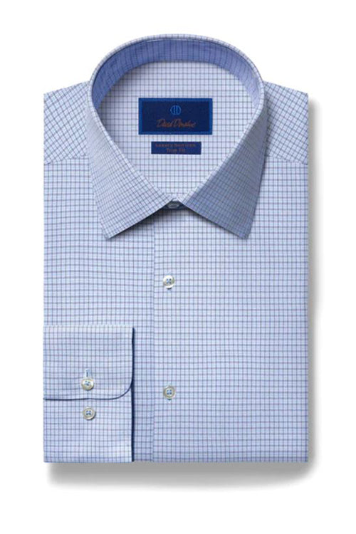 David Donahue Blue Weave NonIron Dress Shirt, Blue / 16 x 34/35 David Donahue Blue Weave NonIron Dress Shirt, Blue / 16 x 34/35