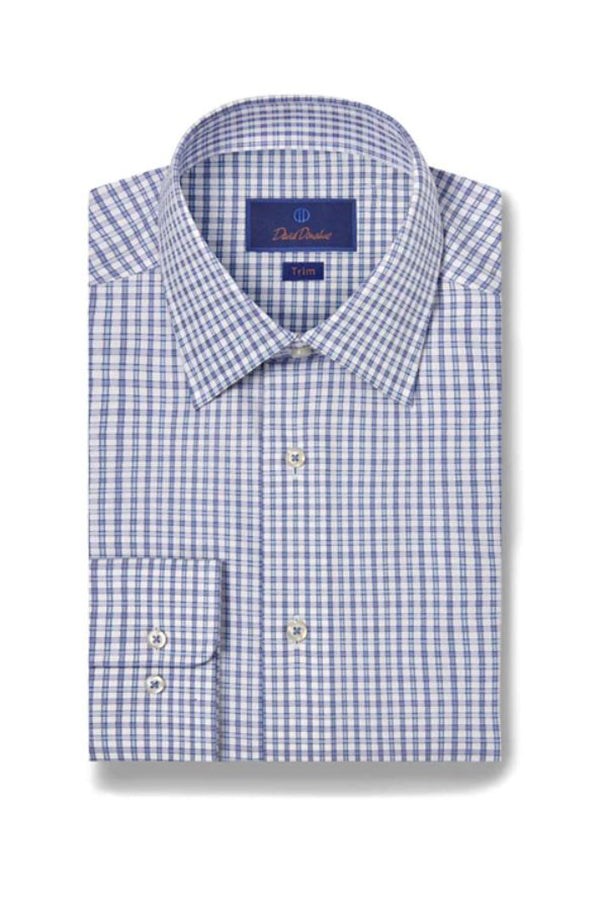 David Donahue Dobby Check Trim Dress Shirt The Foursome & Boundary Clothing David Donahue Dobby Check Trim Dress Shirt The Foursome & Boundary Clothing