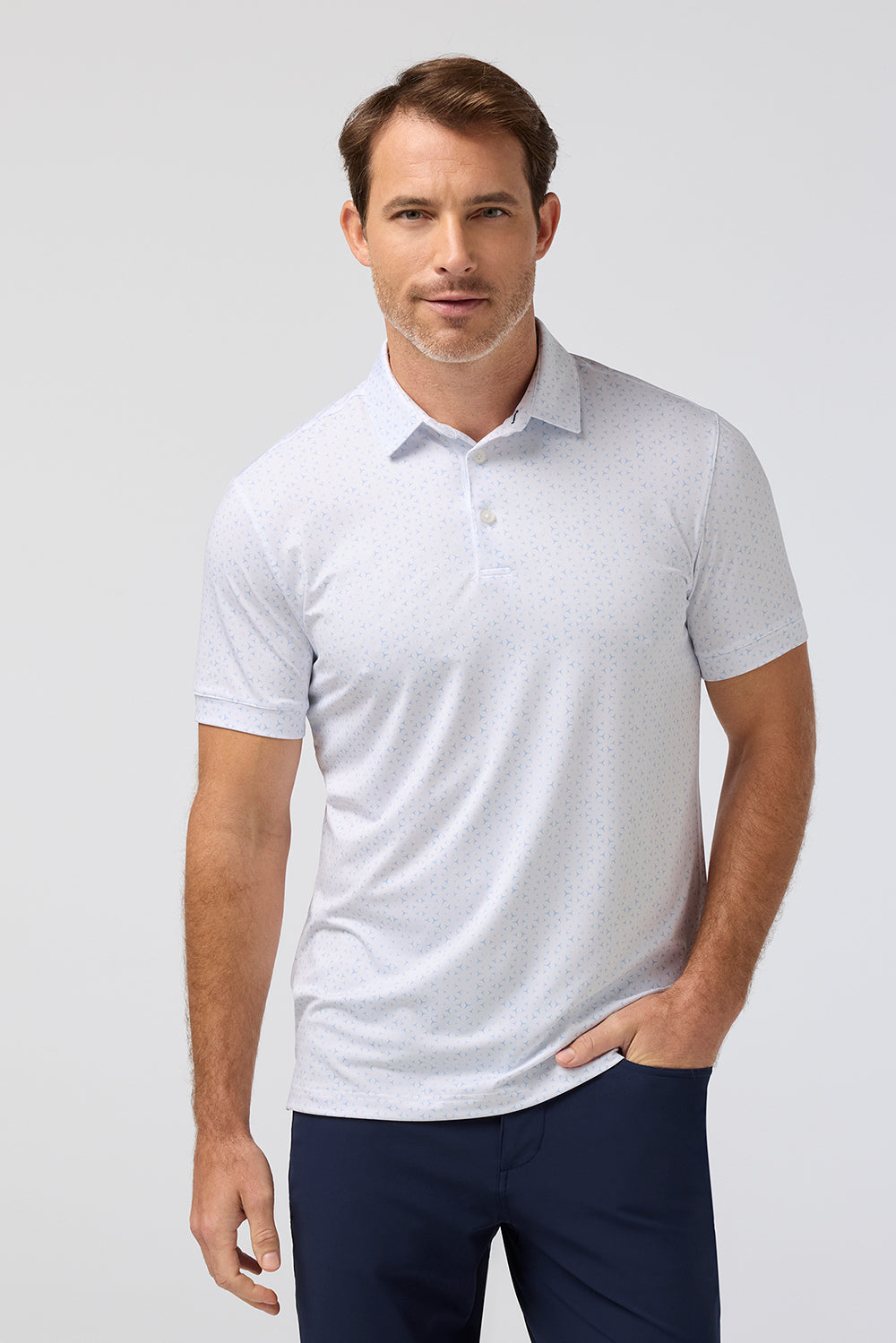 Mizzen Main White Dimple Geo Polo – The Foursome & Boundary Clothing